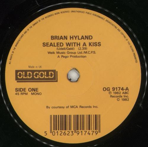 Brian Hyland Sealed With A Kiss 7" vinyl single (7 inch record / 45) UK YBR07SE809626