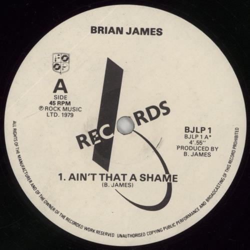 Brian James Ain't That A Shame 12" vinyl single (12 inch record / Maxi-single) UK BJE12AI654847