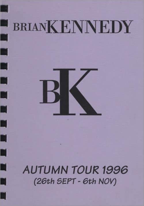 Brian Kennedy Autum Tour 1996 Itinerary UK BKNBKAU403805