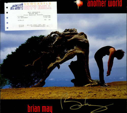 Brian May Another World - Autographed picture disc LP (vinyl picture disc album) UK MAYPDAN448229