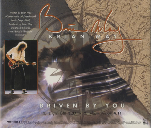 Brian May Driven By You CD single (CD5 / 5") US MAYC5DR71495