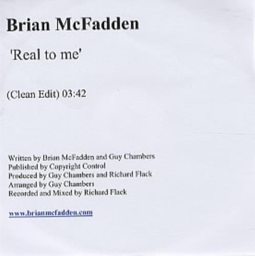 Brian McFadden Real To Me CD-R acetate UK BMFCRRE304800