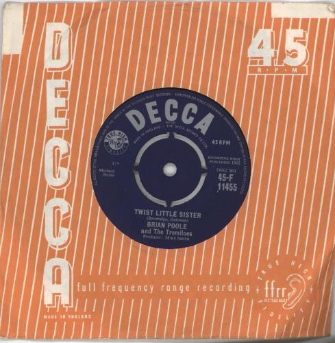 Brian Poole Twist Little Sister 7" vinyl single (7 inch record / 45) UK BPO07TW707463