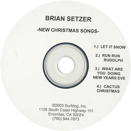 Brian Setzer New Christmas Songs CD-R acetate US SETCRNE279922