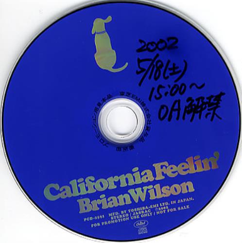 Brian Wilson California Feelin' CD single (CD5 / 5") Japanese BWIC5CA349471