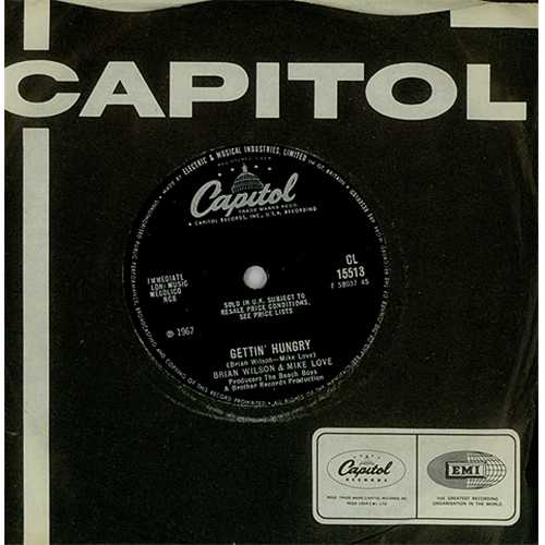 Brian Wilson Gettin' Hungry 7" vinyl single (7 inch record / 45) UK BWI07GE406771