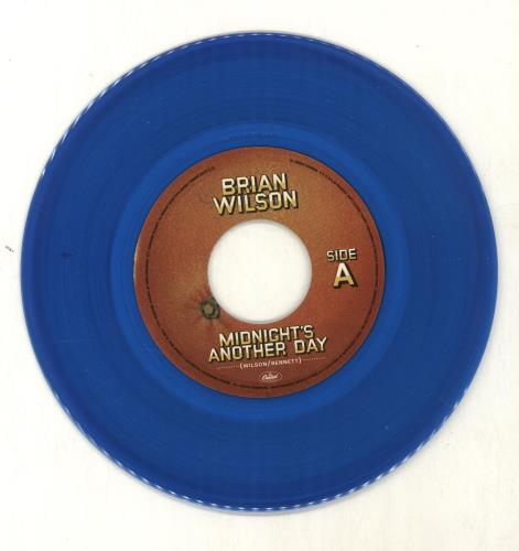 Brian Wilson Midnight's Another Day - Blue Vinyl 7" vinyl single (7 inch record / 45) US BWI07MI693080