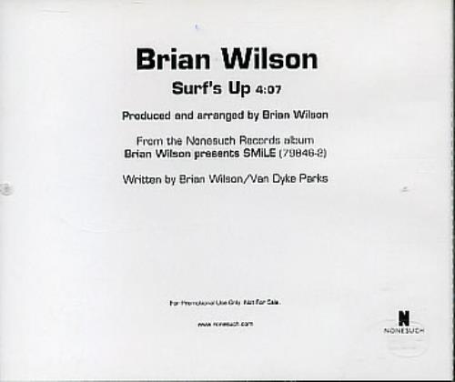 Brian Wilson Surf's Up CD single (CD5 / 5") US BWIC5SU313500