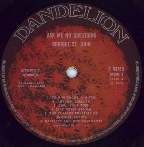 Bridget St John Ask Me No Questions - EX vinyl LP album (LP record) UK BSJLPAS747992