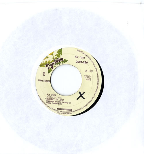 Bridget St John Fly High 7" vinyl single (7 inch record / 45) UK BSJ07FL609771