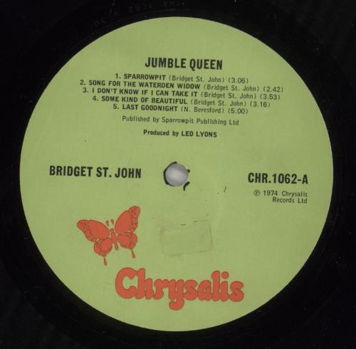 Bridget St John Jumblequeen - Autographed vinyl LP album (LP record) UK BSJLPJU886540