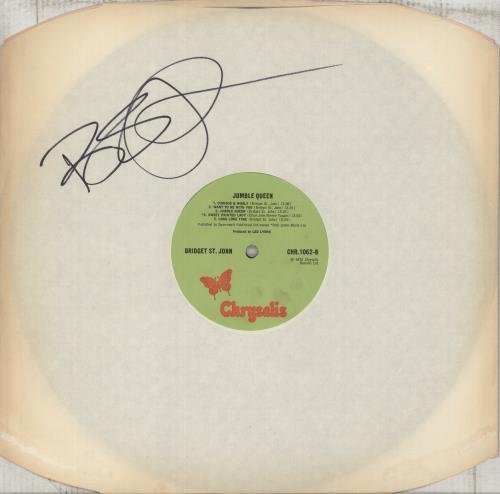 Bridget St John Jumblequeen - Autographed vinyl LP album (LP record) UK BSJLPJU886540