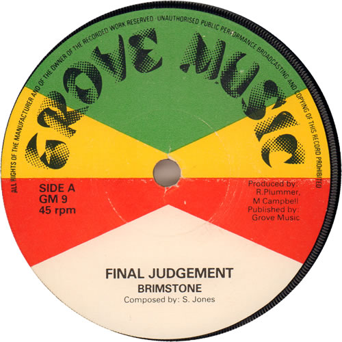 Brimstone Final Judgement 7" vinyl single (7 inch record / 45) UK H5I07FI638876