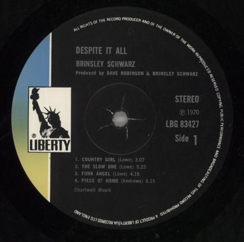 Brinsley Schwarz Despite It All vinyl LP album (LP record) UK BSZLPDE591897
