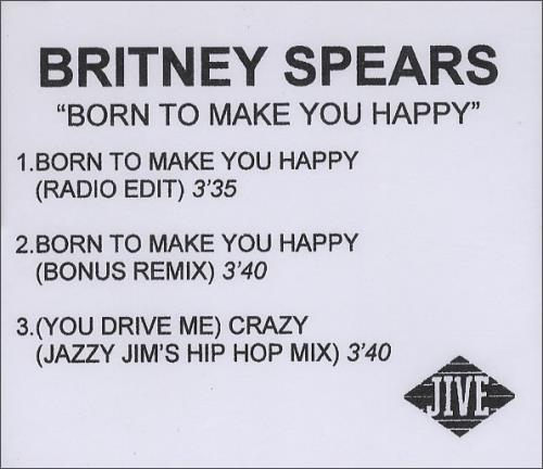 Britney Spears Born To Make You Happy CD-R acetate UK BTPCRBO365707