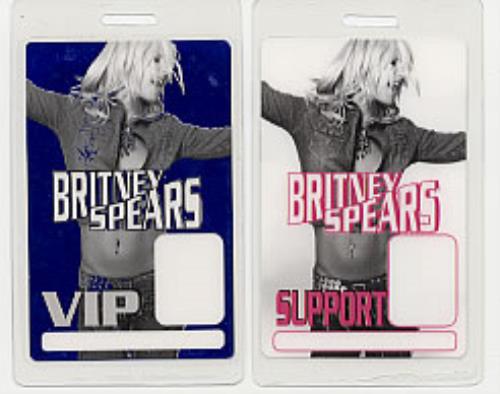 Britney Spears Tour Passes memorabilia US BTPMMTO224389