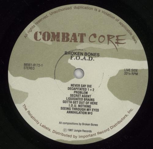 Broken Bones F.O.A.D. vinyl LP album (LP record) US E66LPFO869770