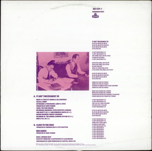 Bronski Beat It Ain't Necessarily So 12" vinyl single (12 inch record / Maxi-single) Australian BSK12IT523076