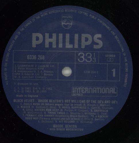 Brook Benton Brook Benton's Hot Millions Of the 50's & 60's vinyl LP album (LP record) UK BR0LPBR387184