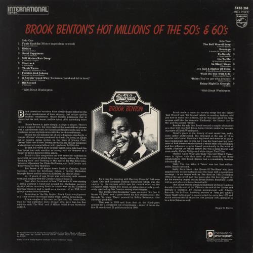 Brook Benton Brook Benton's Hot Millions Of the 50's & 60's vinyl LP album (LP record) UK BR0LPBR387184