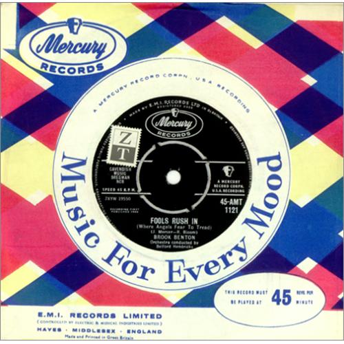 Brook Benton Fools Rush In 7" vinyl single (7 inch record / 45) UK BR007FO420142