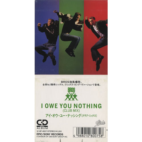 Bros I Owe You Nothing 3" CD single (CD3) Japanese BROC3IO442035