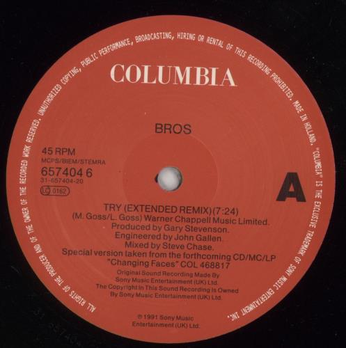 Bros Try 12" vinyl single (12 inch record / Maxi-single) Dutch BRO12TR671147