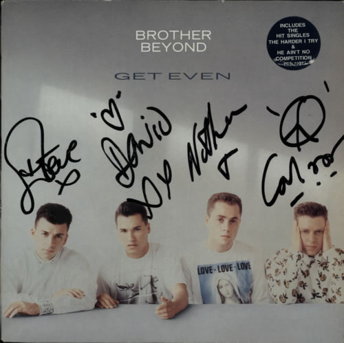 Brother Beyond Get Even - Autographed vinyl LP album (LP record) UK BEYLPGE596062