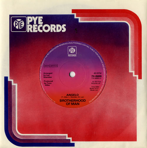 Brotherhood Of Man Angelo - Solid 7" vinyl single (7 inch record / 45) UK BRM07AN572331