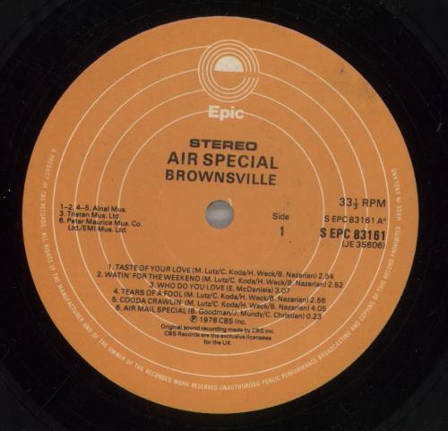 Brownsville Station Air Special vinyl LP album (LP record) UK VSNLPAI858813