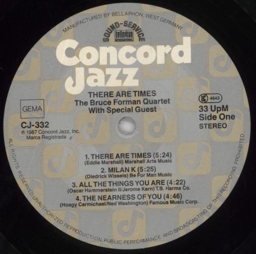 Bruce Forman There Are Times vinyl LP album (LP record) German D91LPTH858203