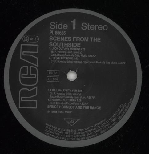 Bruce Hornsby Scenes From The Southside vinyl LP album (LP record) German BRHLPSC543541