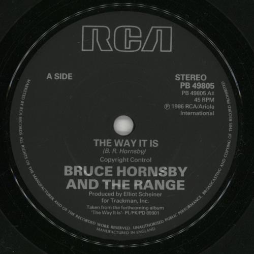 Bruce Hornsby The Way It Is 7" vinyl single (7 inch record / 45) UK BRH07TH298176