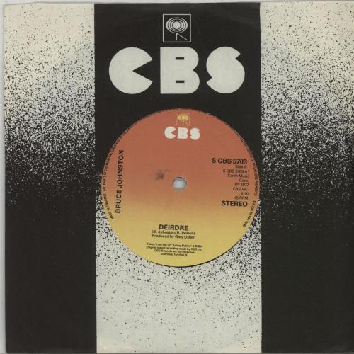 Bruce Johnston Deirdre 7" vinyl single (7 inch record / 45) UK BRJ07DE647134
