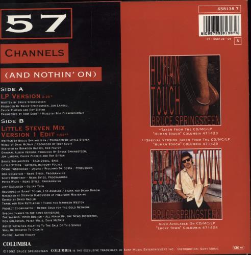 Bruce Springsteen 57 Channels And Nothin' On 7" vinyl single (7 inch record / 45) Dutch SPR07CH779548