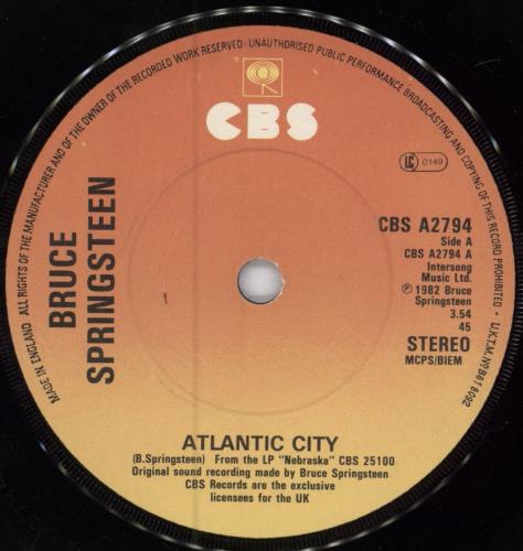 Bruce Springsteen Atlantic City - 'Standing Bruce' Sleeve 7" vinyl single (7 inch record / 45) UK SPR07AT357917