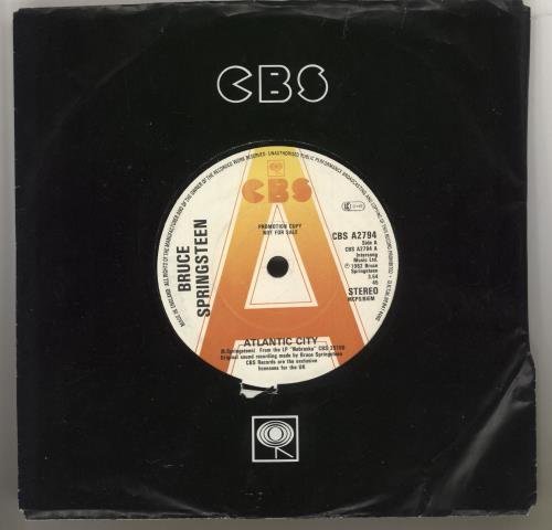 Bruce Springsteen Atlantic City 7" vinyl single (7 inch record / 45) UK SPR07AT86632