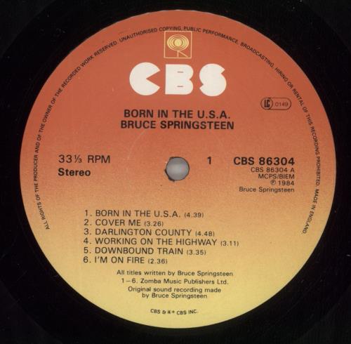 Bruce Springsteen Born In The U.S.A. - 1st + Insert - EX vinyl LP album (LP record) UK SPRLPBO877816