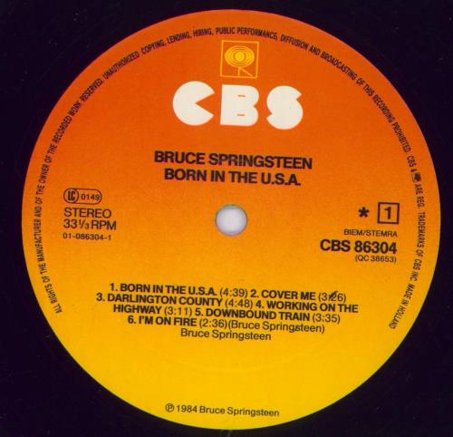 Bruce Springsteen Born In The U.S.A. - Hype Stickered + Shrink vinyl LP album (LP record) Dutch SPRLPBO831390
