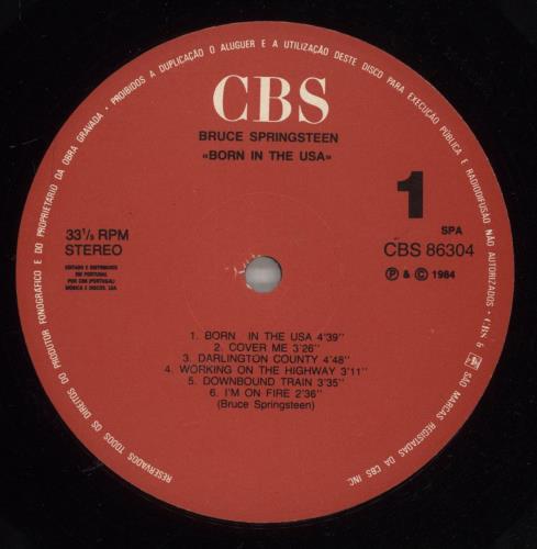 Bruce Springsteen Born In The U.S.A. vinyl LP album (LP record) Portuguese SPRLPBO878817