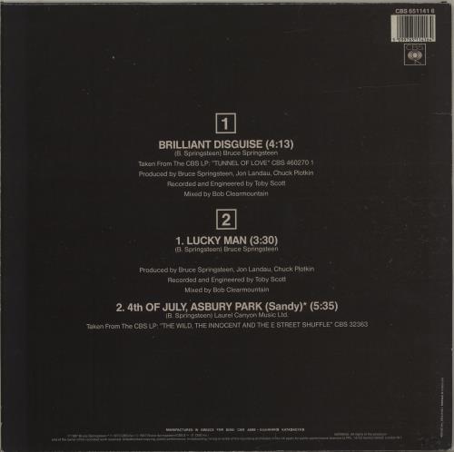 Bruce Springsteen Brilliant Disguise + Poster 12" vinyl single (12 inch record / Maxi-single) Greek SPR12BR679985
