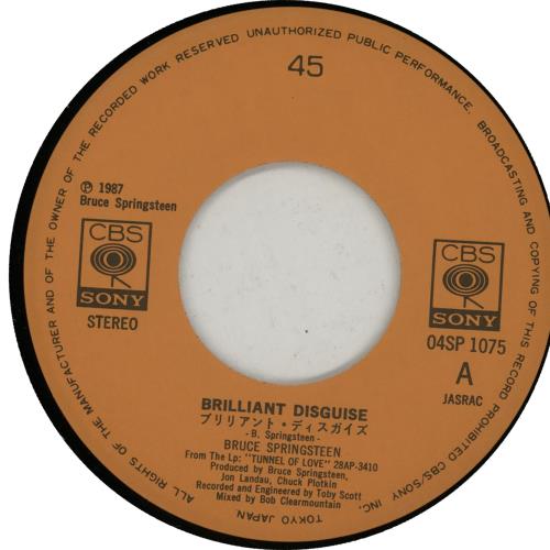 Bruce Springsteen Brilliant Disguise - One-sided 7" vinyl single (7 inch record / 45) Japanese SPR07BR56384