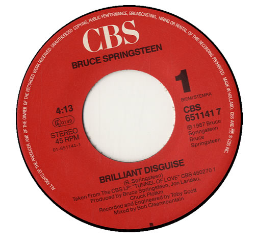 Bruce Springsteen Brilliant Disguise 7" vinyl single (7 inch record / 45) Dutch SPR07BR602720