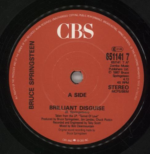 Bruce Springsteen Brilliant Disguise 7" vinyl single (7 inch record / 45) UK SPR07BR88381