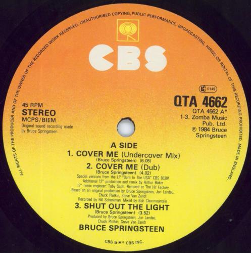 Bruce Springsteen Cover Me EP - Shrink Wrapped 12" vinyl single (12 inch record / Maxi-single) UK SPR12CO802613