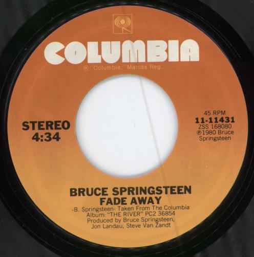 Bruce Springsteen Fade Away - EX 7" vinyl single (7 inch record / 45) US SPR07FA636533