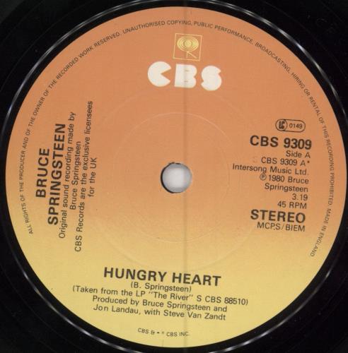 Bruce Springsteen Hungry Heart 7" vinyl single (7 inch record / 45) UK SPR07HU784596