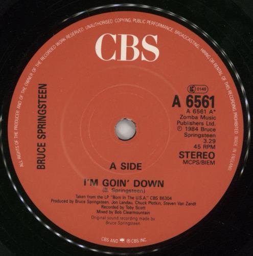 Bruce Springsteen I'm Goin' Down 7" vinyl single (7 inch record / 45) UK SPR07IM42604