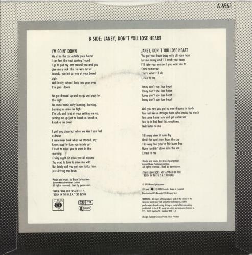 Bruce Springsteen I'm Goin' Down 7" vinyl single (7 inch record / 45) UK SPR07IM42604