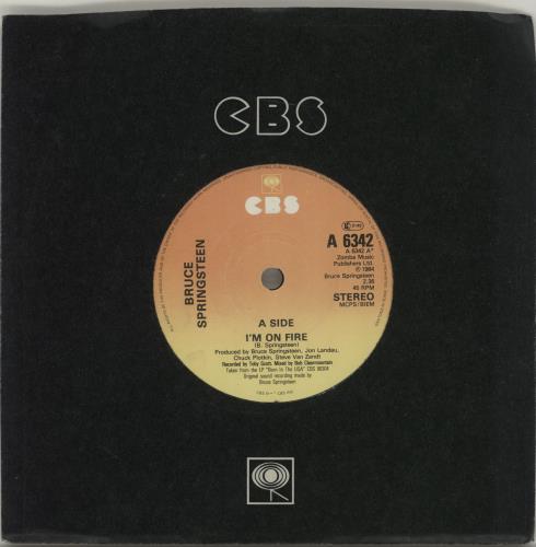 Bruce Springsteen I'm On Fire 7" vinyl single (7 inch record / 45) UK SPR07IM674128